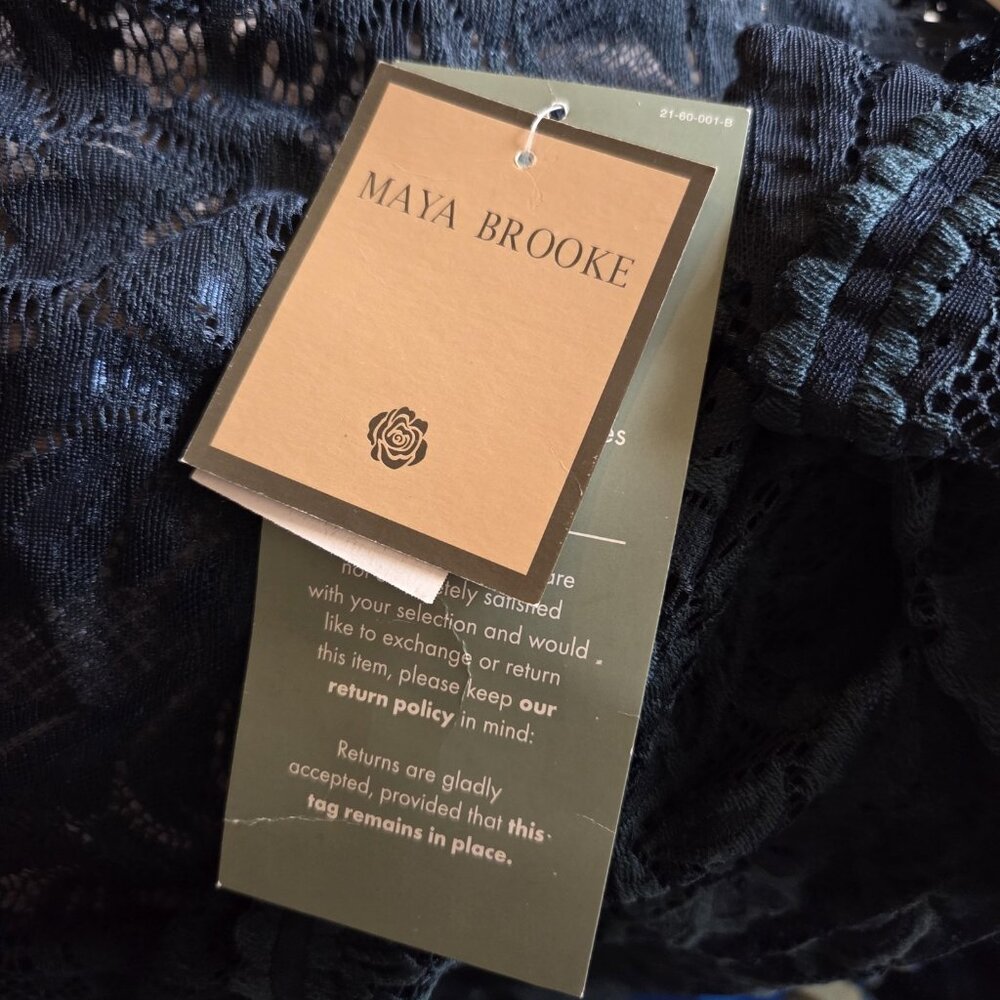 Maya Brooke Mallard Teal Green MOB Formal Midi Dress Lace Jacket/Pearls 18W NWT - Picture 7 of 13